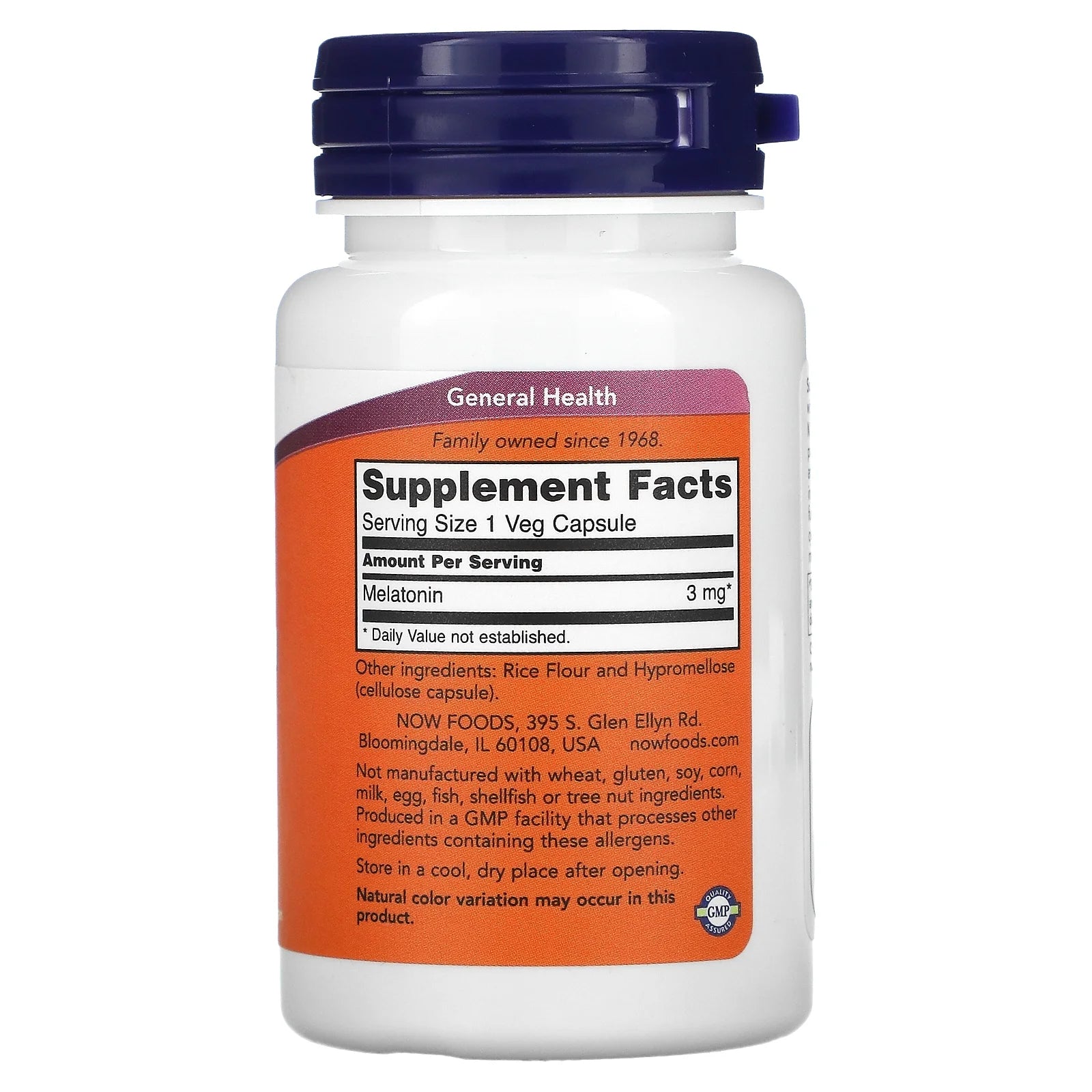 NOW Foods - Melatonin 3Mg - 60 Veg Capsules