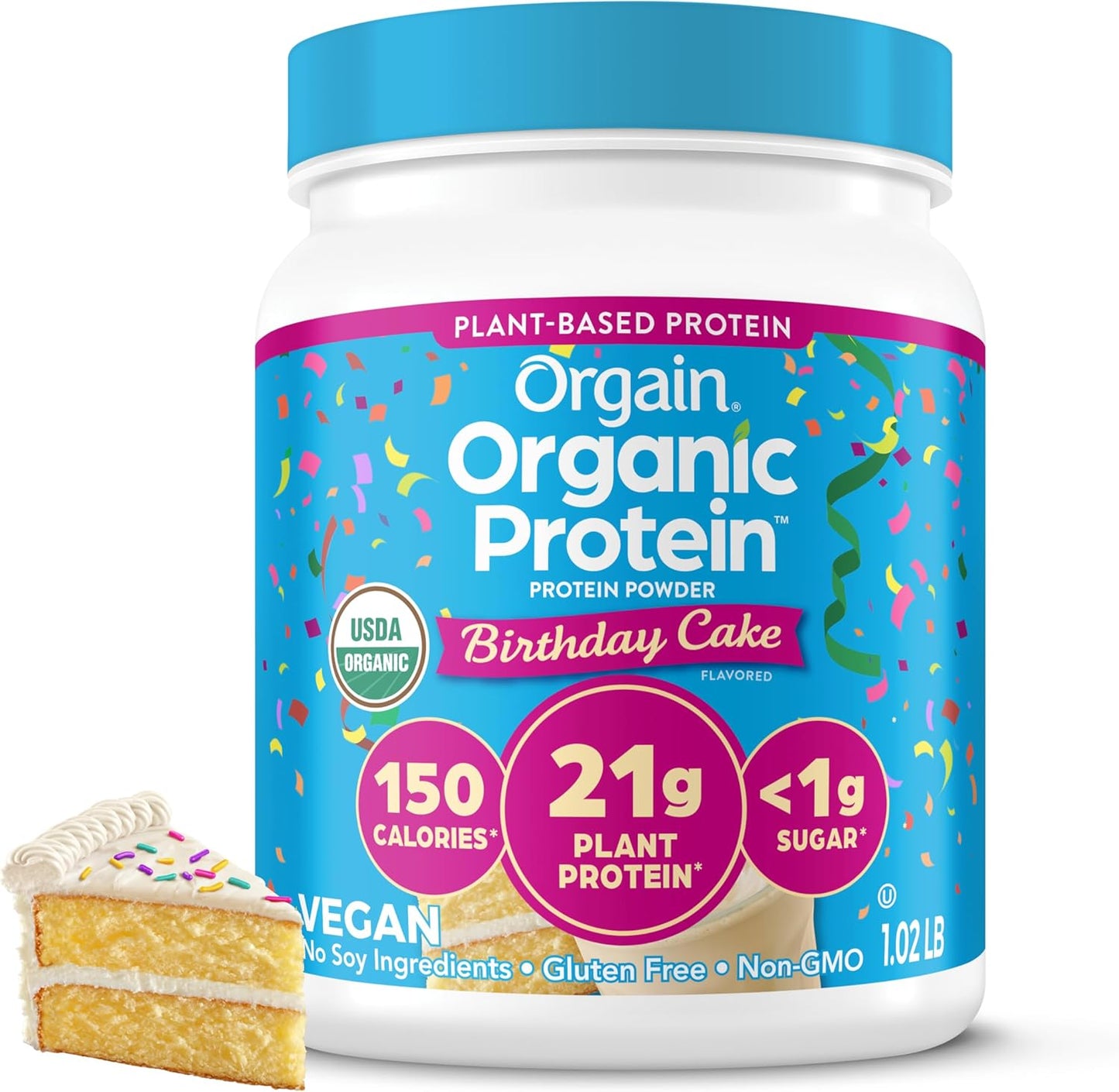 Orgain - Organic Unflavored Vegan Protein Powder, Natural Unsweetened - Non Dairy, Gluten Free, No Sugar Added, Soy Free, Non-Gmo, 1.59 Lb (Packaging May Vary)
