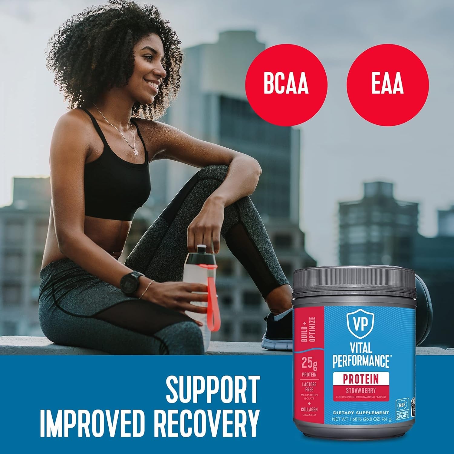 Vital Proteins - Collagen Peptides Powder - Strawberry Protein Powder Blend, Lactose-Free, Made without Gluten, 1.68Lb