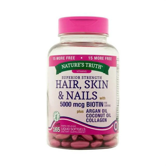 Nature's Truth - Hair Skin & Nails Biotin Non-Gmo - 165 Softgels