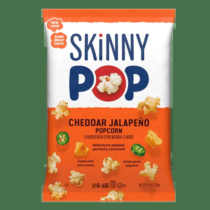 Skinny Pop - Gluten Free Cheddar Jalapeno, 4.4 Oz Sharing Size Bag