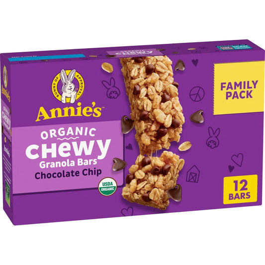 Annie's - (2 Pack) Organic Chewy Granola Bars, Chocolate Chip, 12 Ct