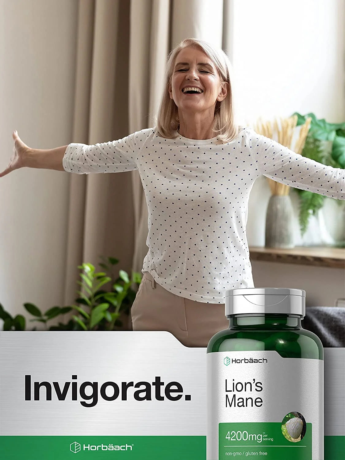 Hoorbach - Lions Mane Mushroom - 120 Capsules for Men and Women