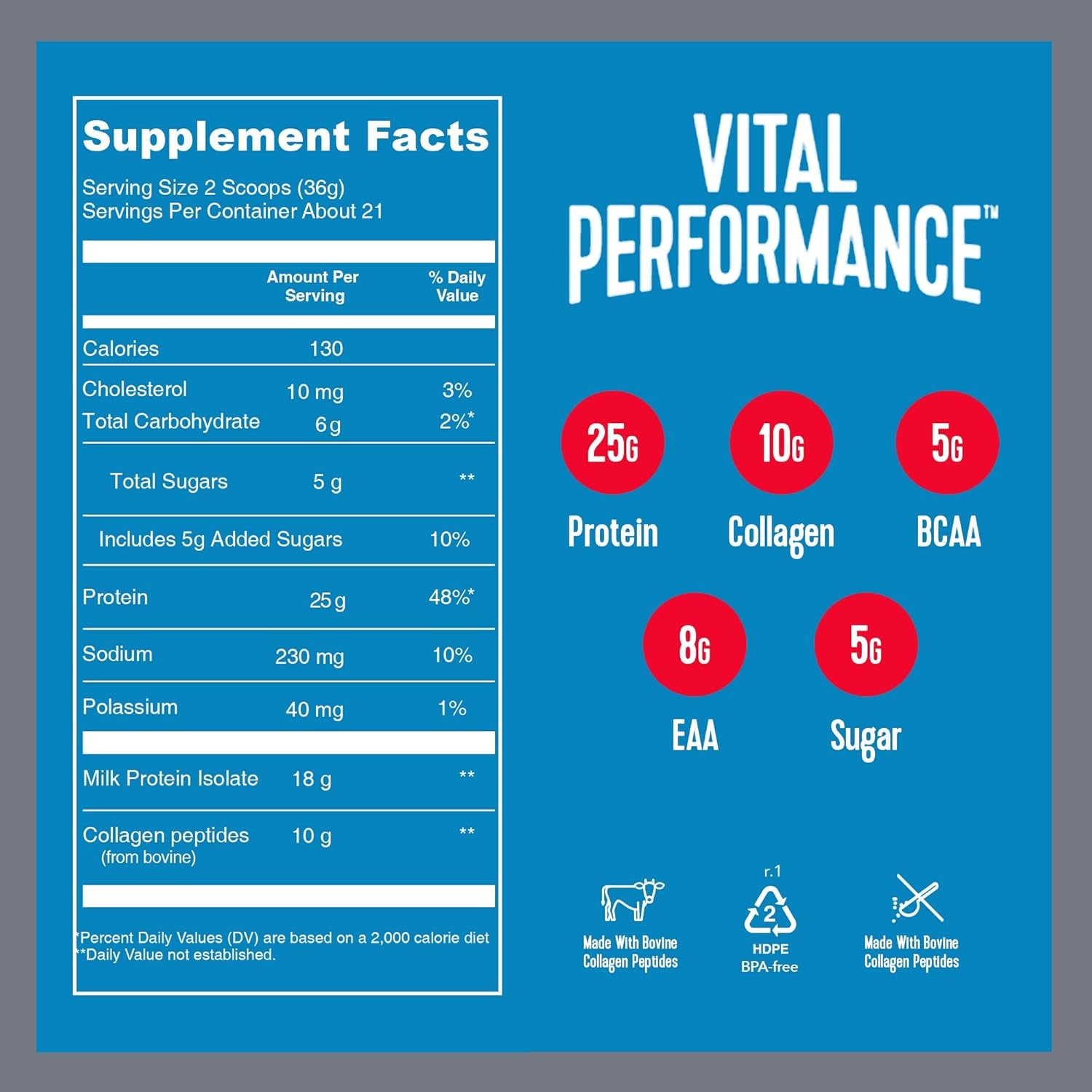 Vital Proteins - Collagen Peptides Powder - Strawberry Protein Powder Blend, Lactose-Free, Made without Gluten, 1.68Lb