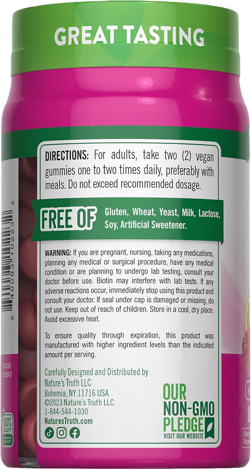 Nature's Truth - Hair Skin & Nails Biotin Non-Gmo - 165 Softgels