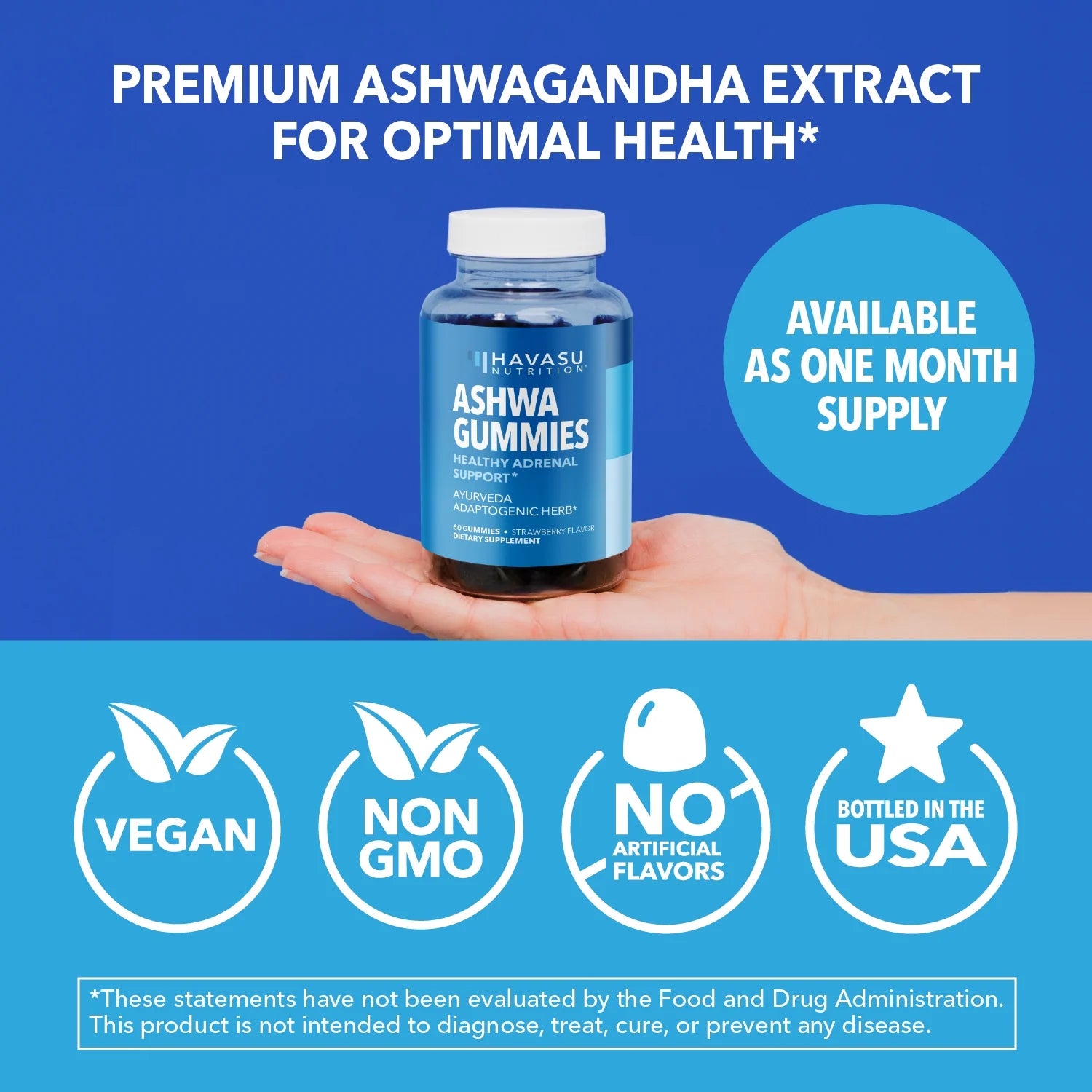 Havasu - Ashwagandha Gummies, Stress Relief for Adults - Vegan Gummies, 60 Gummies