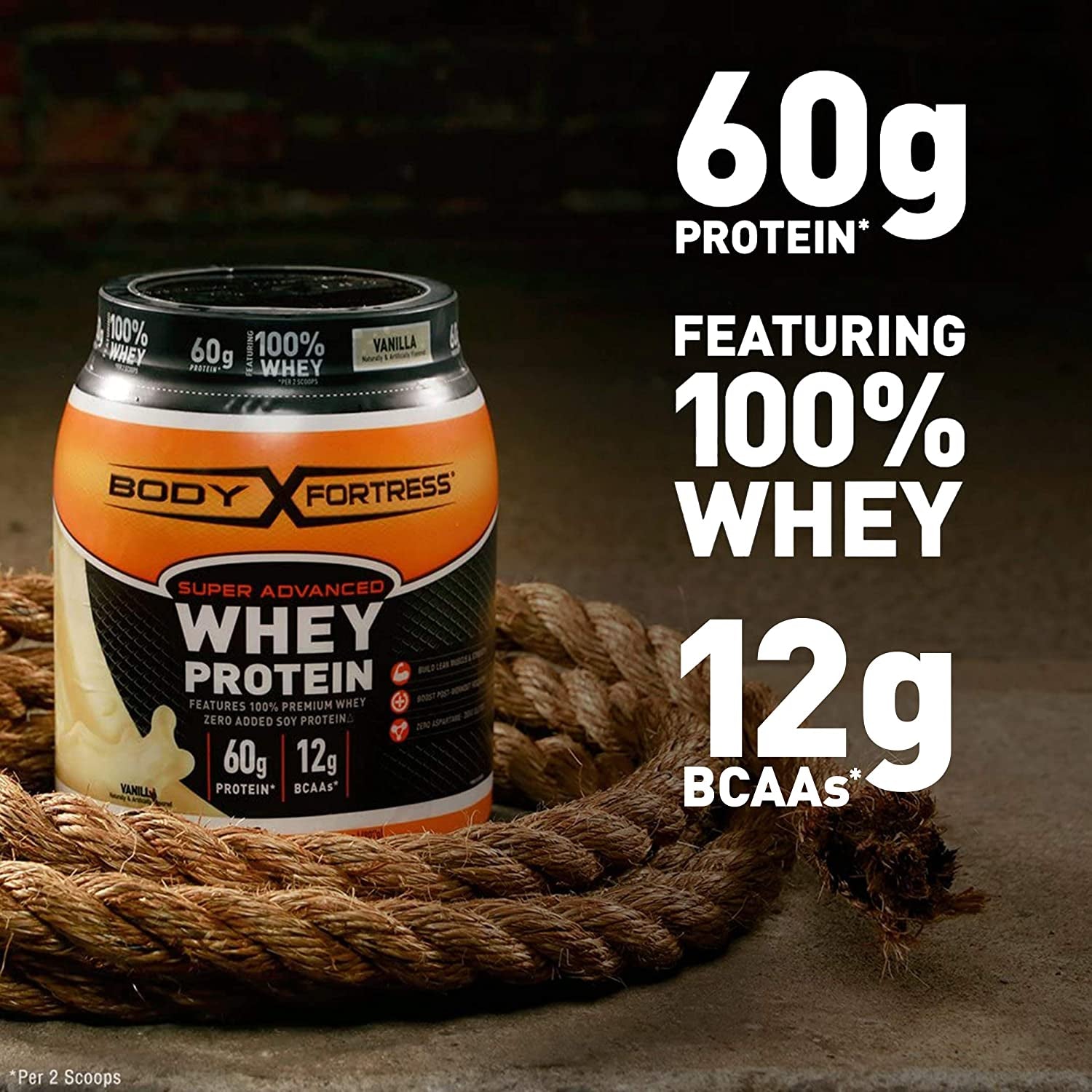 Body Fortress - Whey Protein Powder 5 Lb, Strawberry Flavor