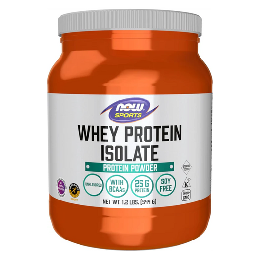NOW Foods - Whey Protein Isolate, 25 G with Bcaas, Unflavored Powder, 1.2-Pound