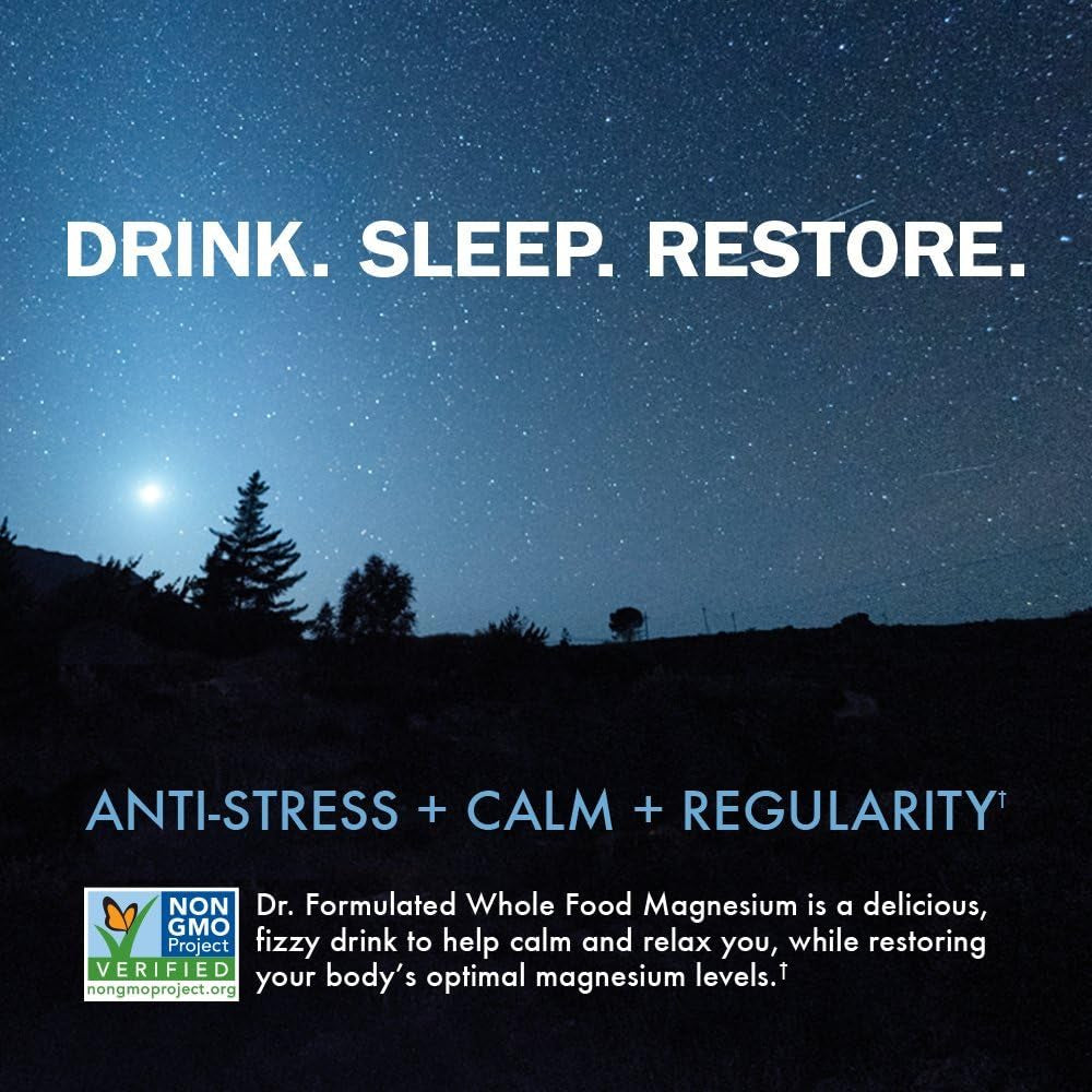 Garden of Life Dr. Formulated Whole Food Magnesium 197.4G Powder - Orange, Chelated, Non-Gmo, Vegan, Kosher, Gluten & Sugar Free Supplement with Probiotics - Best for Anti-Stress, Calm & Regularity