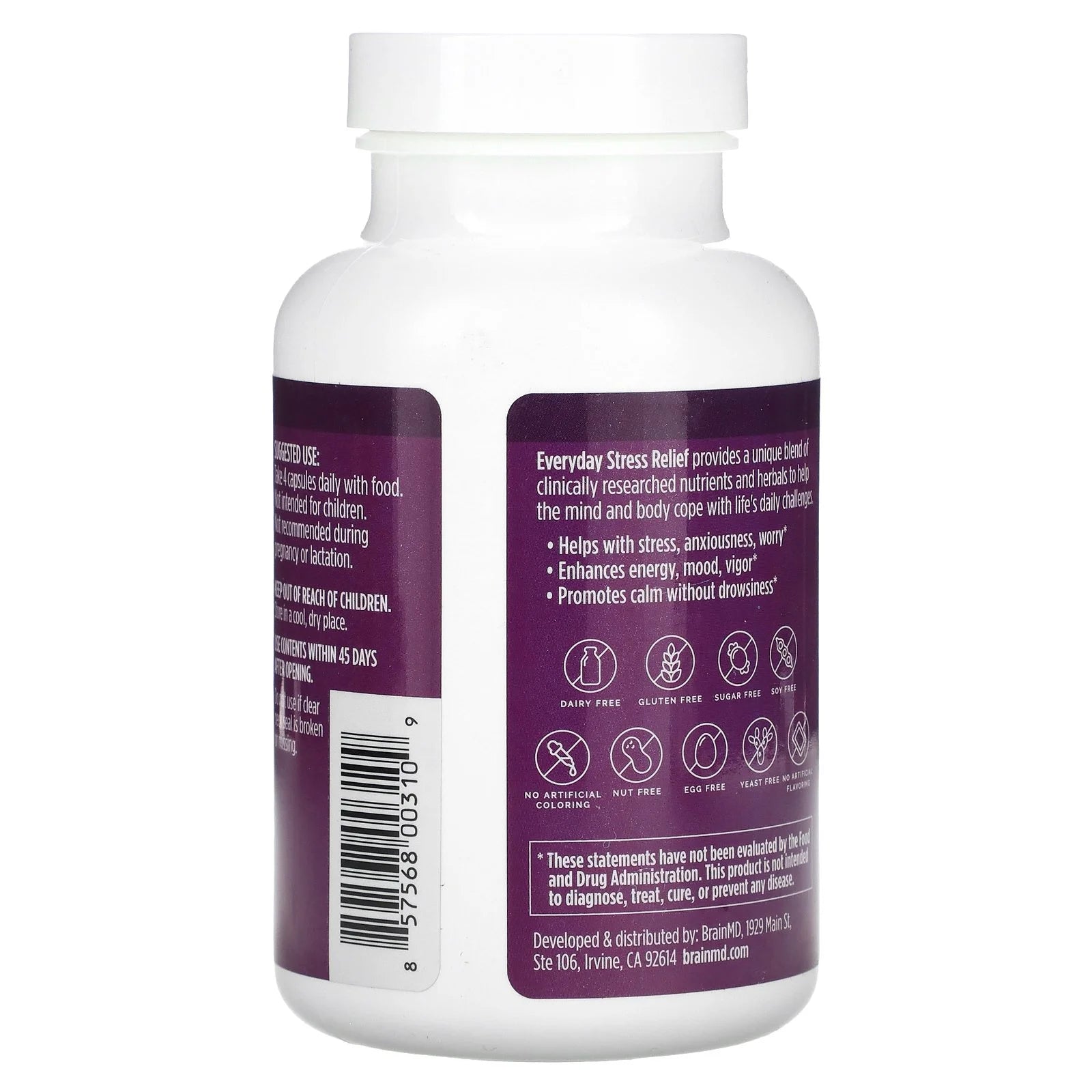 BraindMD - Everyday Stress Relief, 120 Vegan Capsules