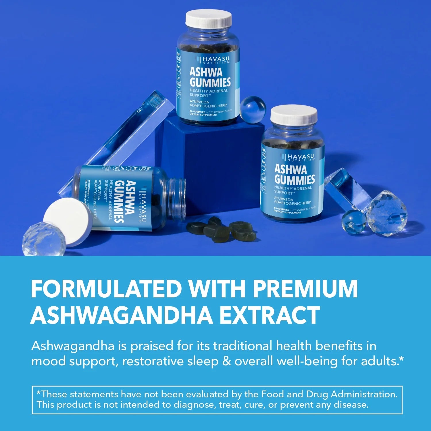 Havasu - Ashwagandha Gummies, Stress Relief for Adults - Vegan Gummies, 60 Gummies