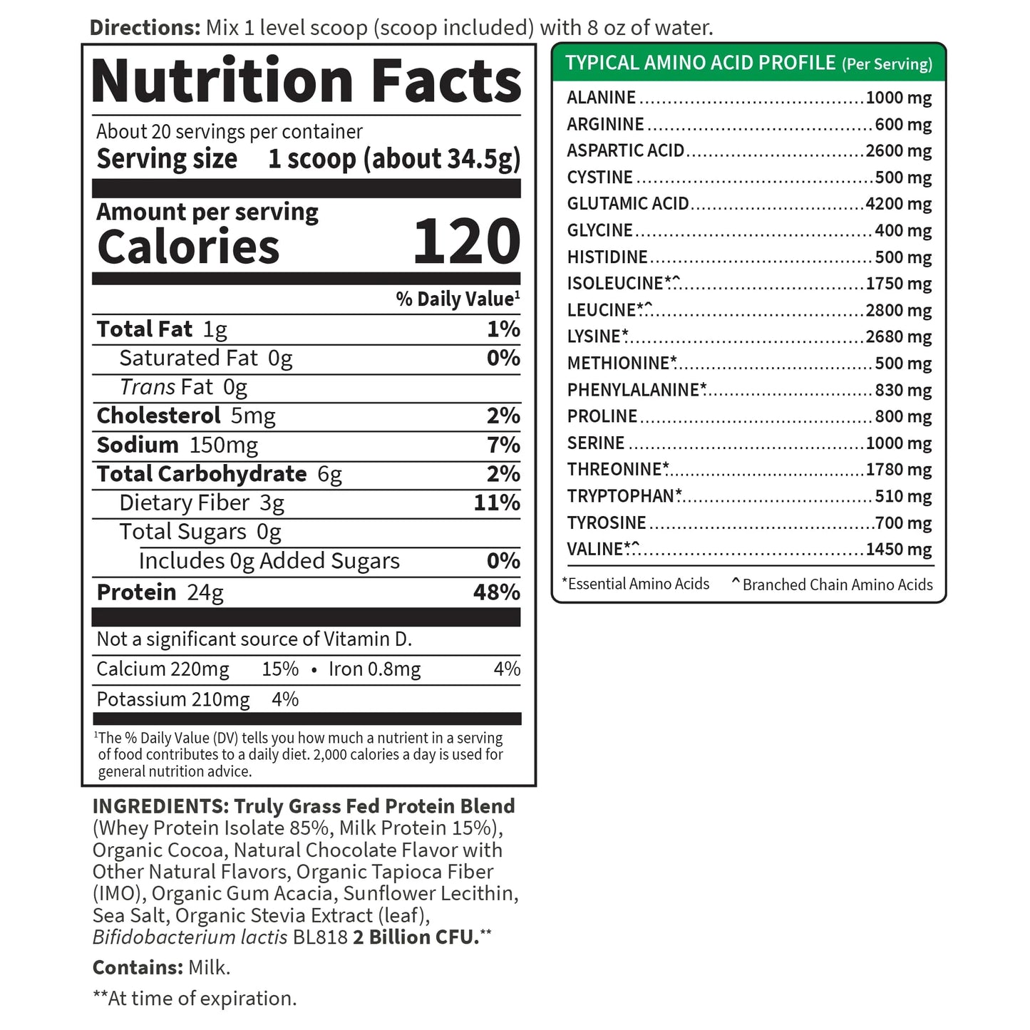 Garden of Life - Grass Fed Whey Protein Isolate plus Probiotics, Non GMO, Gluten Free, 690gr