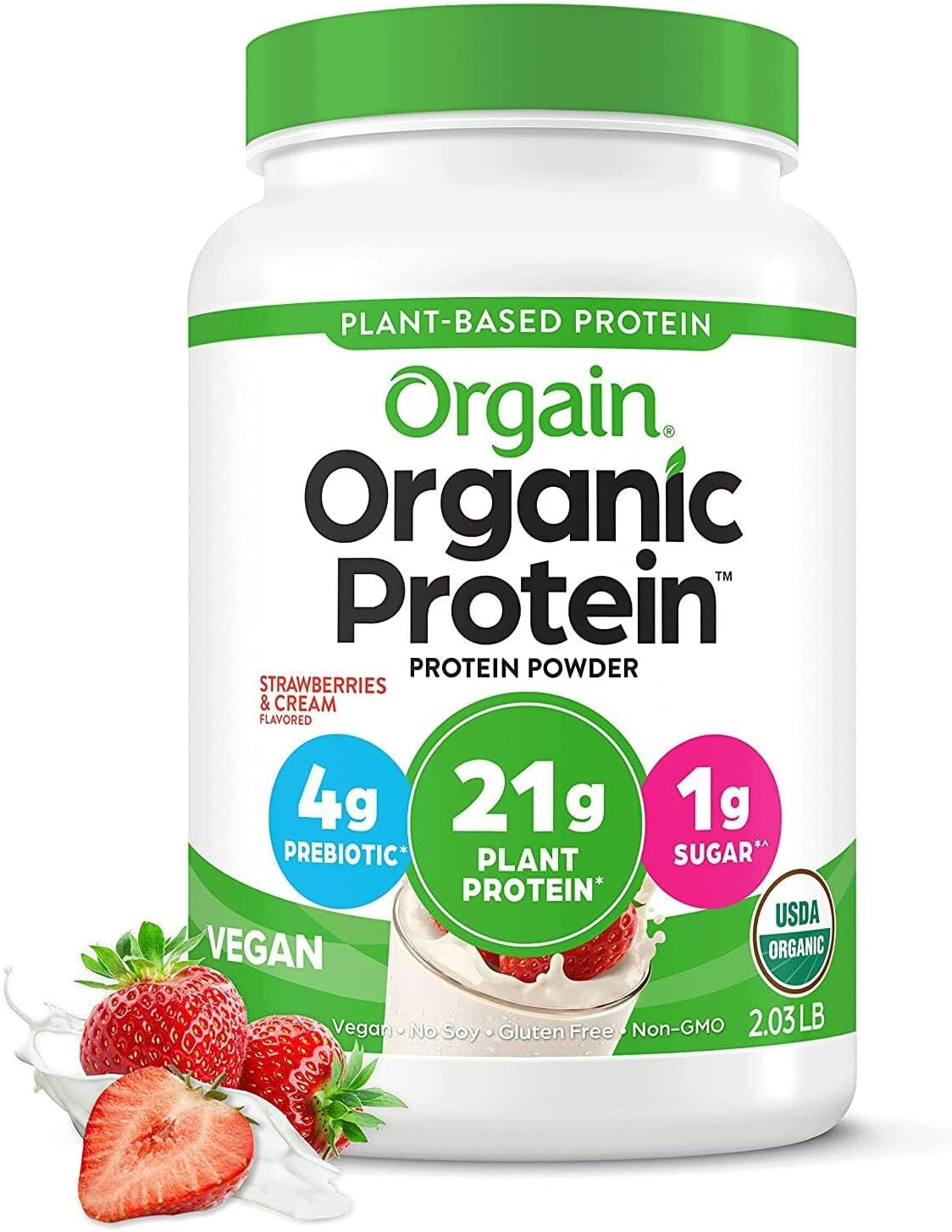 Orgain - Organic Unflavored Vegan Protein Powder, Natural Unsweetened - Non Dairy, Gluten Free, No Sugar Added, Soy Free, Non-Gmo, 1.59 Lb (Packaging May Vary)