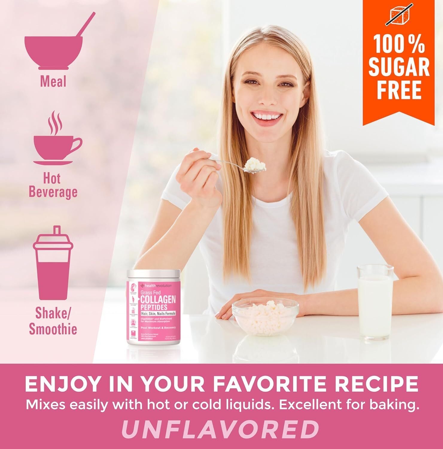 Health Revolution - Grass Fed Collagen Peptides Powder for Skin, Hair, Nails, 300Gr