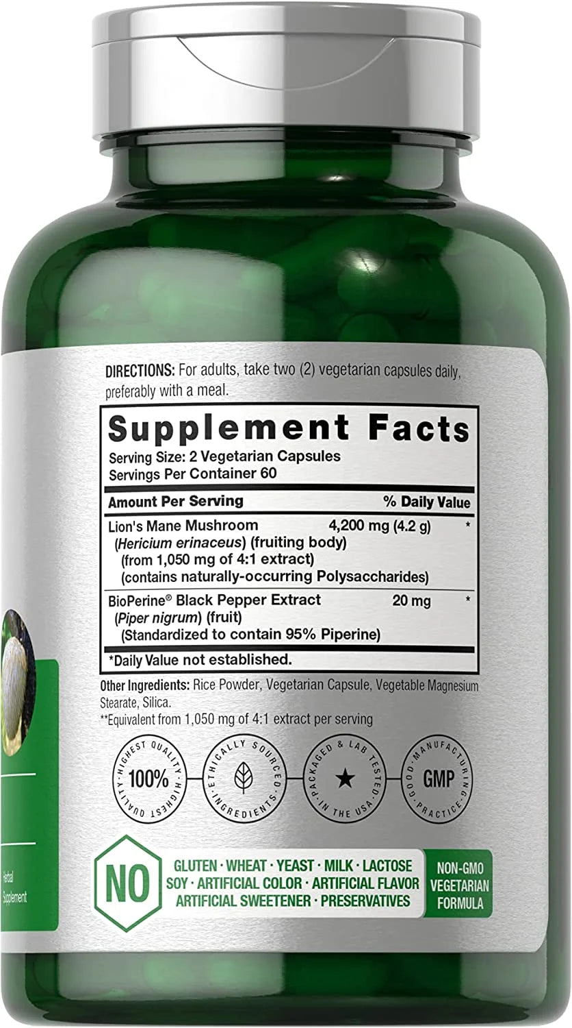 Hoorbach - Lions Mane Mushroom - 120 Capsules for Men and Women