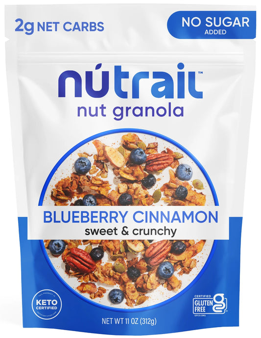 Nut Granola Cereal, Blueberry Cinnamon, No Sugar Added, Keto, Gluten Free, 11 Oz. 1 Count