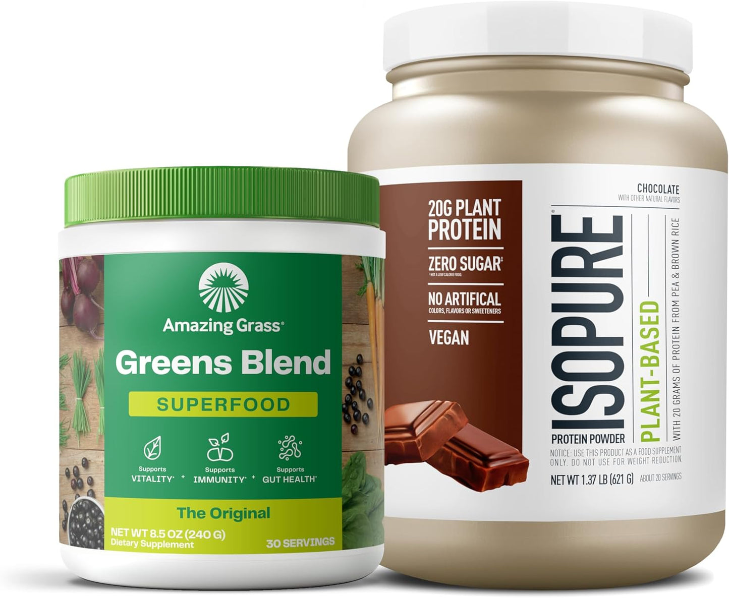 Amazing Grass - Greens Superfood Powder: Greens Powder with Digestive Enzymes & Probiotics, Organic Spirulina, Chlorella, and Beet Root Powder, Chocolate,