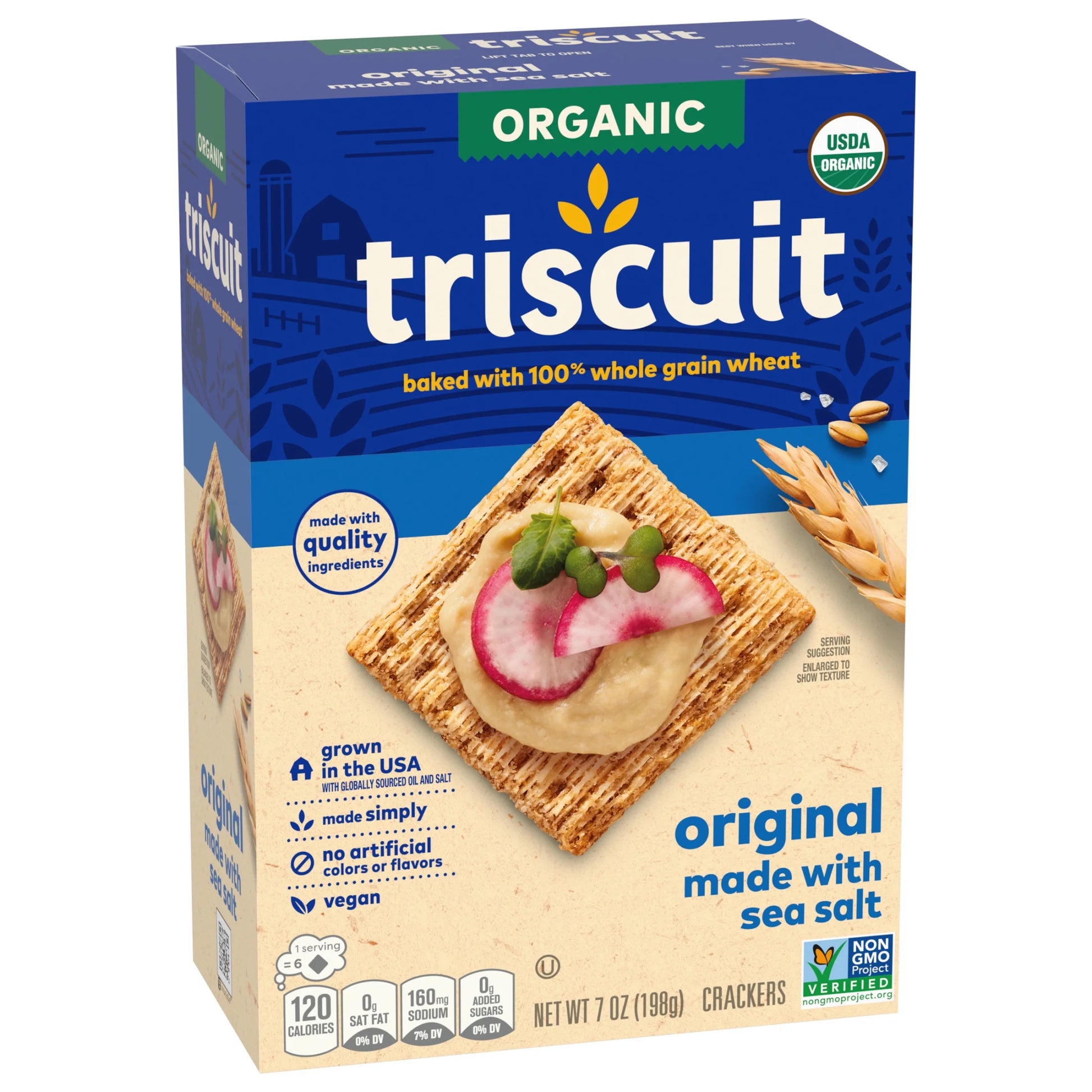 Triscuit - Organic Original Whole Grain Wheat Crackers, Organic Crackers, Vegan Snacks, 7 Oz