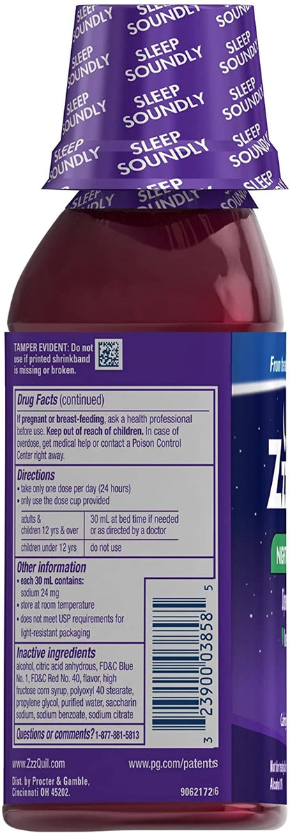 ZZZQuil - Nighttime Sleep-Aid, Calming Vanilla Cherry 12 Oz 