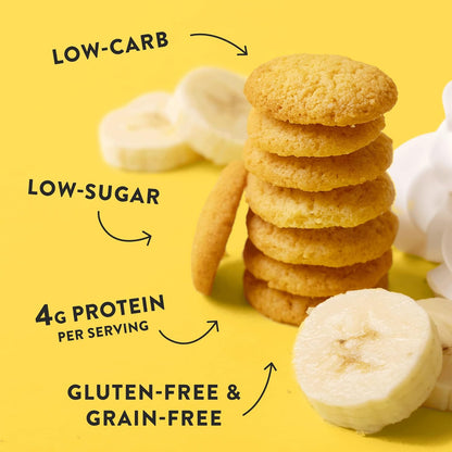 Highkey Sugar Free Banana Cream Wafer Cookies, 6.75Oz, Keto Snack, Low Carb, Gluten Free, Almond Flour Dough, Diabetic Friendly