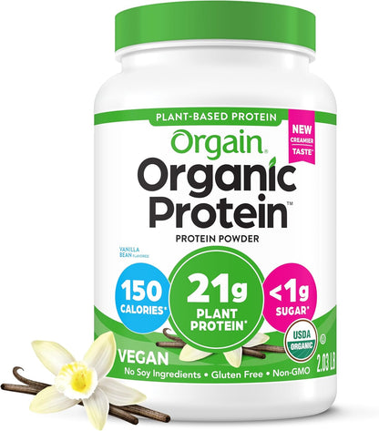 Orgain - Organic Unflavored Vegan Protein Powder, Natural Unsweetened - Non Dairy, Gluten Free, No Sugar Added, Soy Free, Non-Gmo, 1.59 Lb (Packaging May Vary)