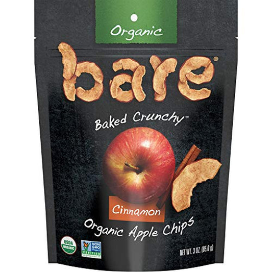 Bare - Organic Apple Chips 3 Ounce Gluten Free Healthy Snack with Cinnamon