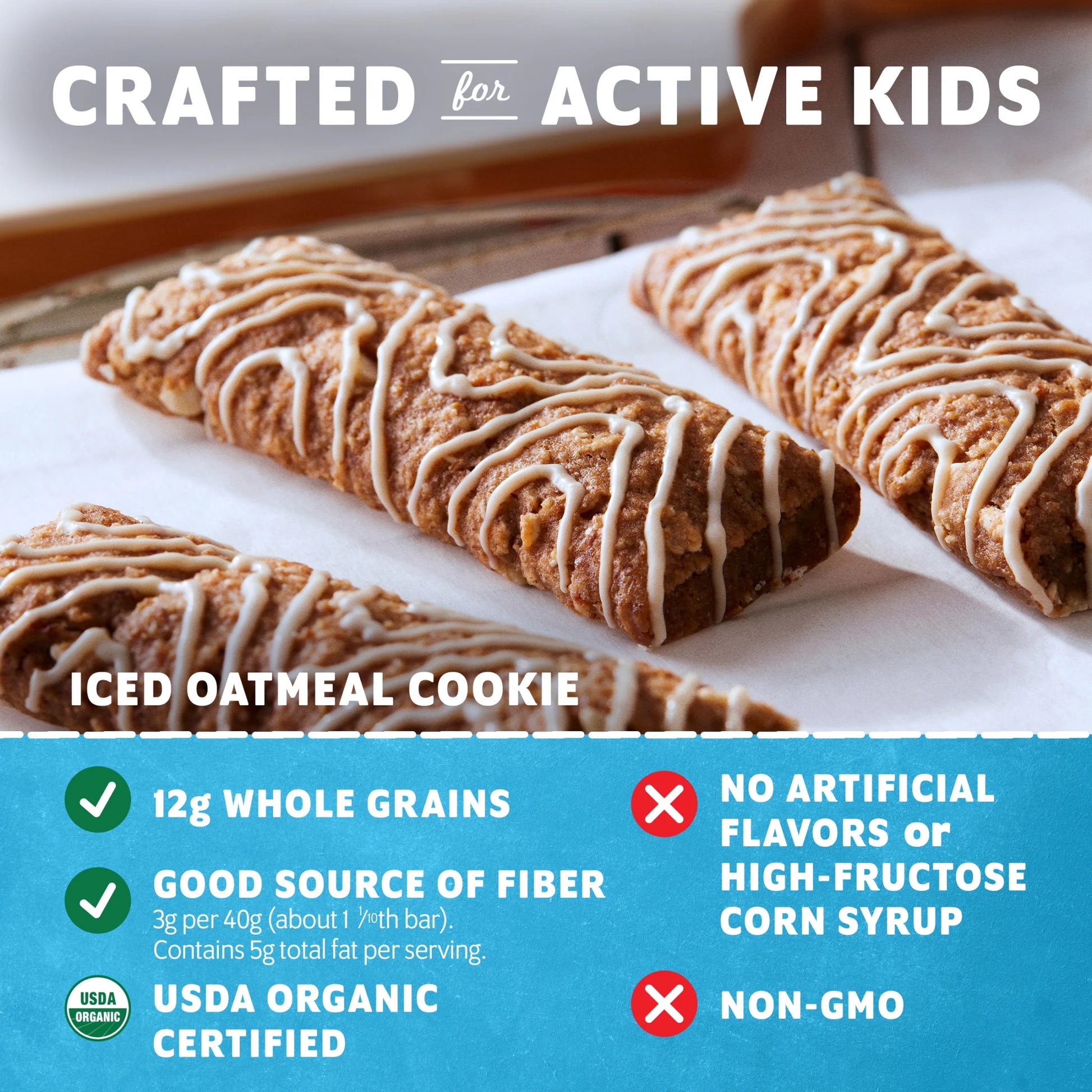 Clif - Iced Oatmeal Cookie Flavor Soft Baked Snack Bars, Organic Granola Bars, 6Ct