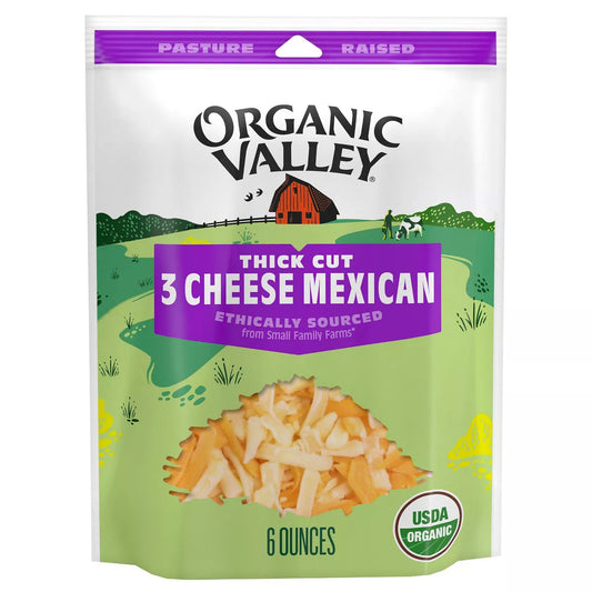 Organic Valley - 3 Cheese Mexican Thick Shredded Cheese - 6Oz