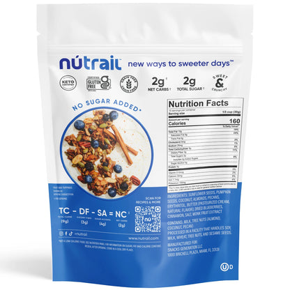 Nut Granola Cereal, Blueberry Cinnamon, No Sugar Added, Keto, Gluten Free, 11 Oz. 1 Count