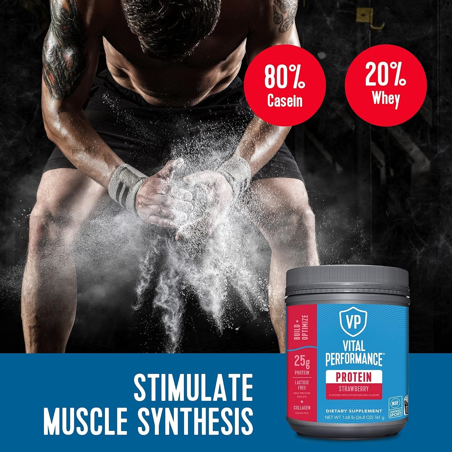 Vital Proteins - Collagen Peptides Powder - Strawberry Protein Powder Blend, Lactose-Free, Made without Gluten, 1.68Lb