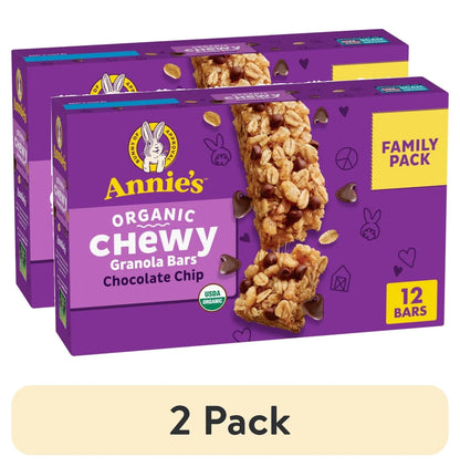 Annie's - (2 Pack)  Organic Chewy Granola Bars, Chocolate Chip, 12 Ct
