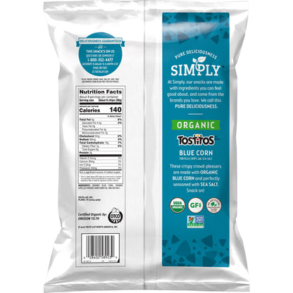 Simply Organic - Blue Corn Tortilla Chips, 8.25 Oz Bag