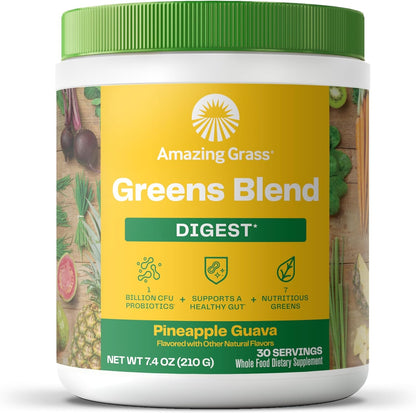 Amazing Grass - Greens Superfood Powder: Greens Powder with Digestive Enzymes & Probiotics, Organic Spirulina, Chlorella, and Beet Root Powder, Chocolate,