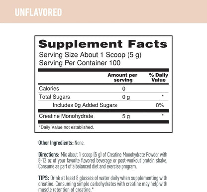 ISOPURE - Creatine Monohydrate, Unflavored, 1.1 Lb