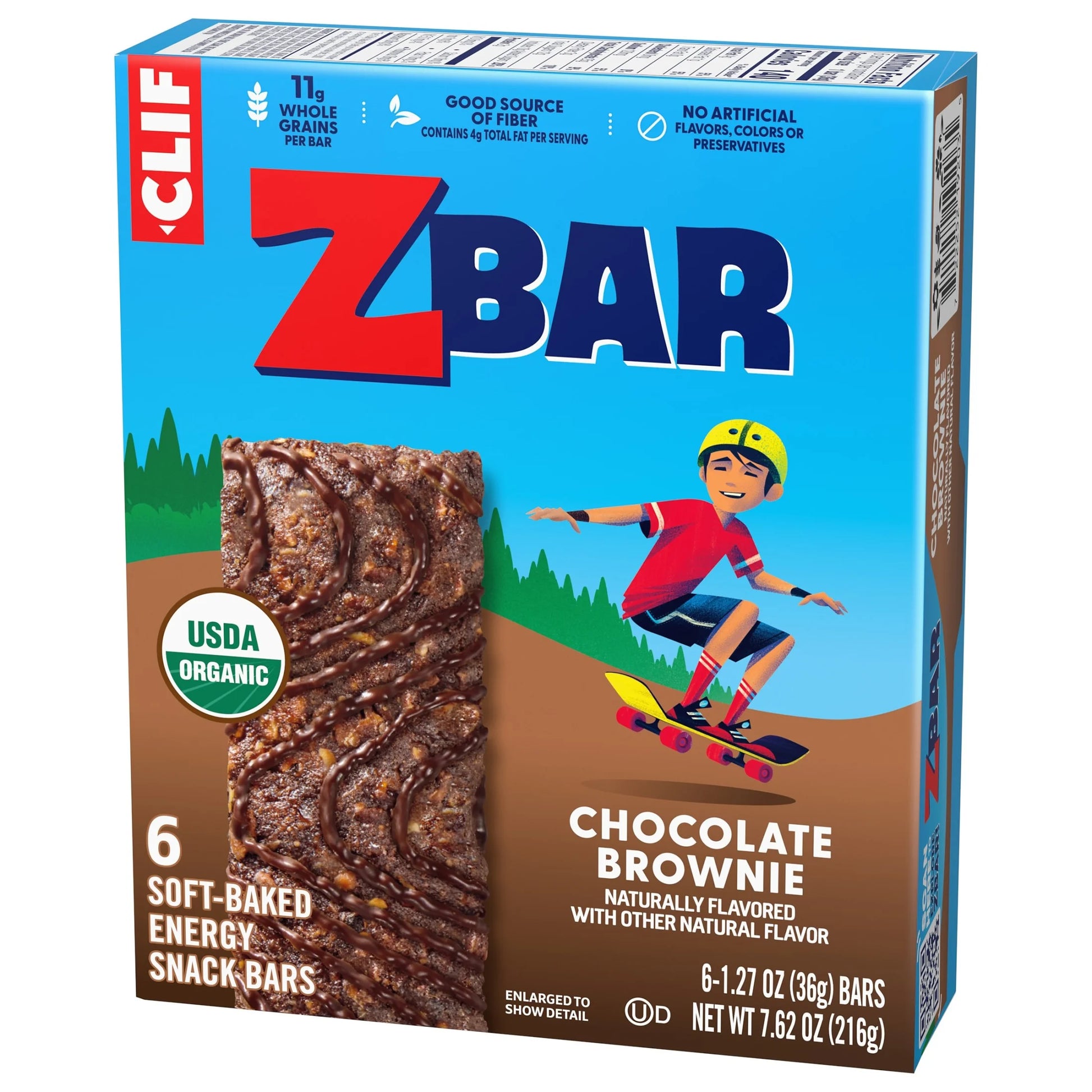 Clif - Chocolate Brownie Flavor Soft Baked Snack Bars, Organic Granola Bars, 6Ct