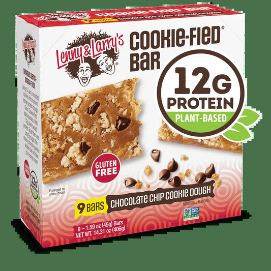 Lenny & Larry's - Cookie-Fied Bar, Plant-Based Protein, Chocolate Chip Cookie Dough, 9 Ct