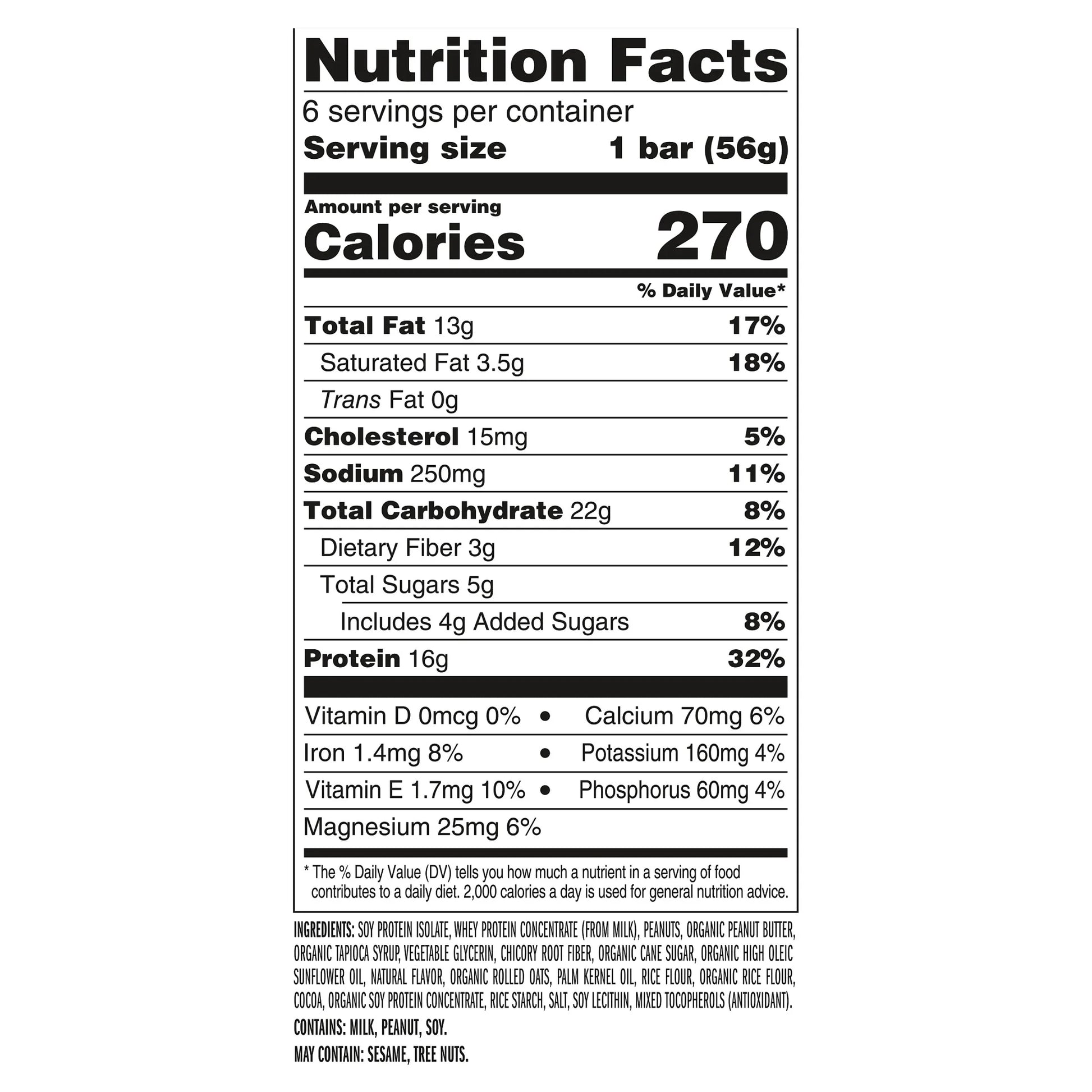 CLIF - Protein Bars Crispy Peanut Butter Chocolate Flavored, Reduced Sugar, Gluten Free, 6Ct