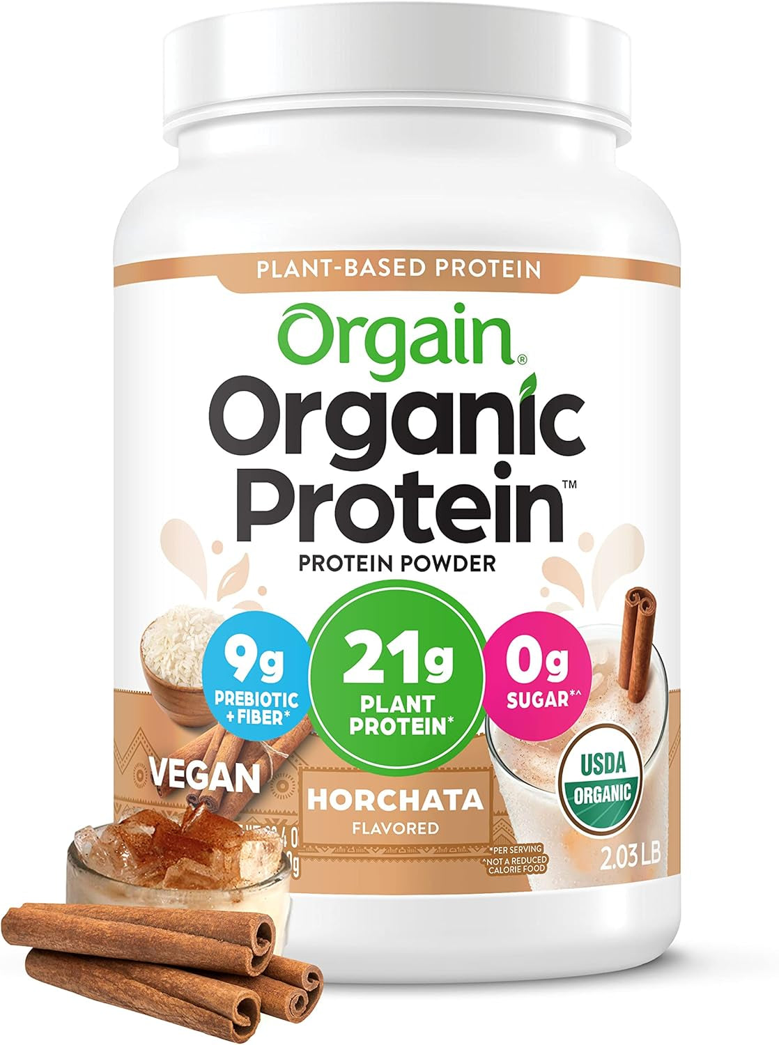 Orgain - Organic Unflavored Vegan Protein Powder, Natural Unsweetened - Non Dairy, Gluten Free, No Sugar Added, Soy Free, Non-Gmo, 1.59 Lb (Packaging May Vary)