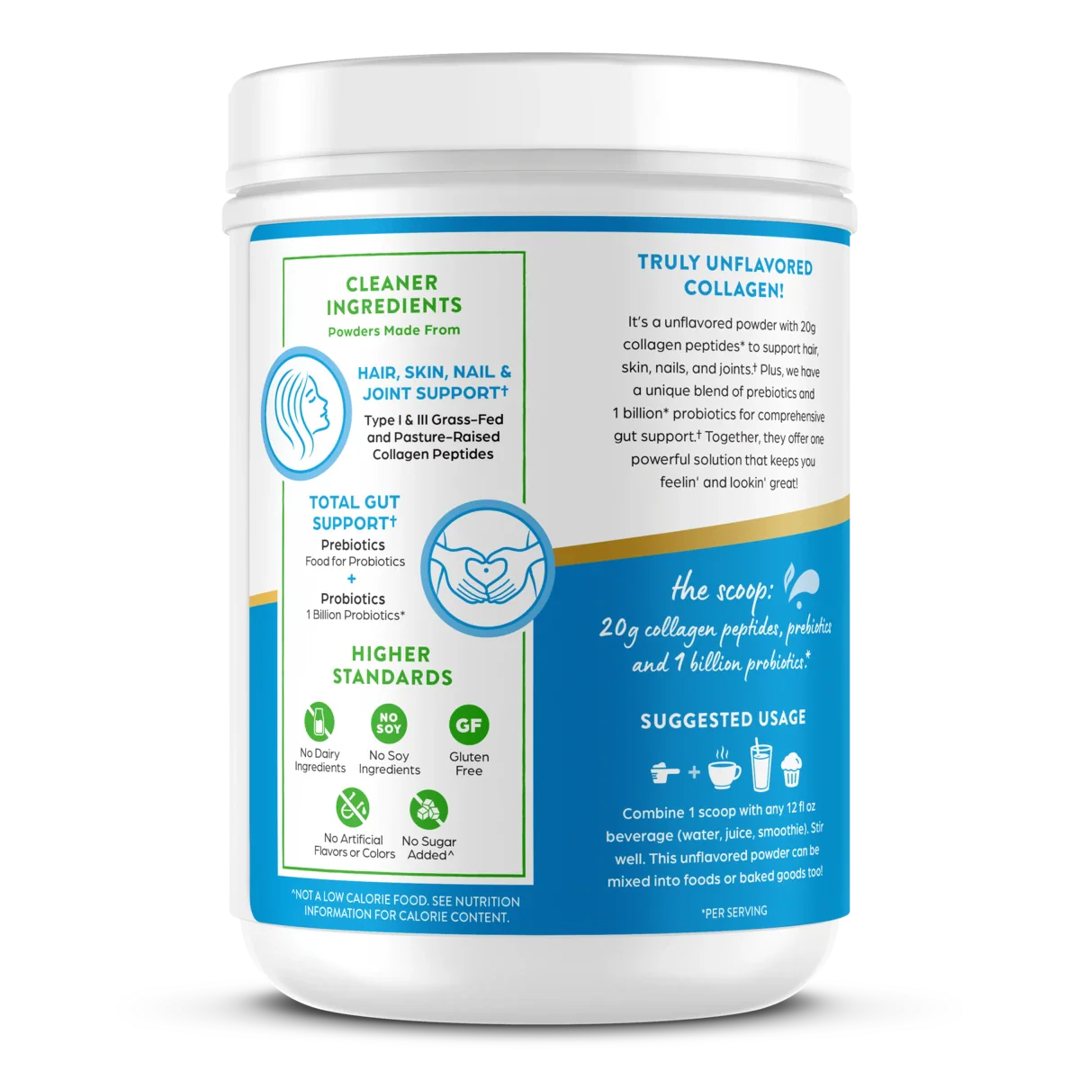 Orgain - Collagen Peptides + Probiotics, Unflavored, 1.6 Lbs