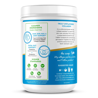 Orgain - Collagen Peptides + Probiotics, Unflavored, 1.6 Lbs