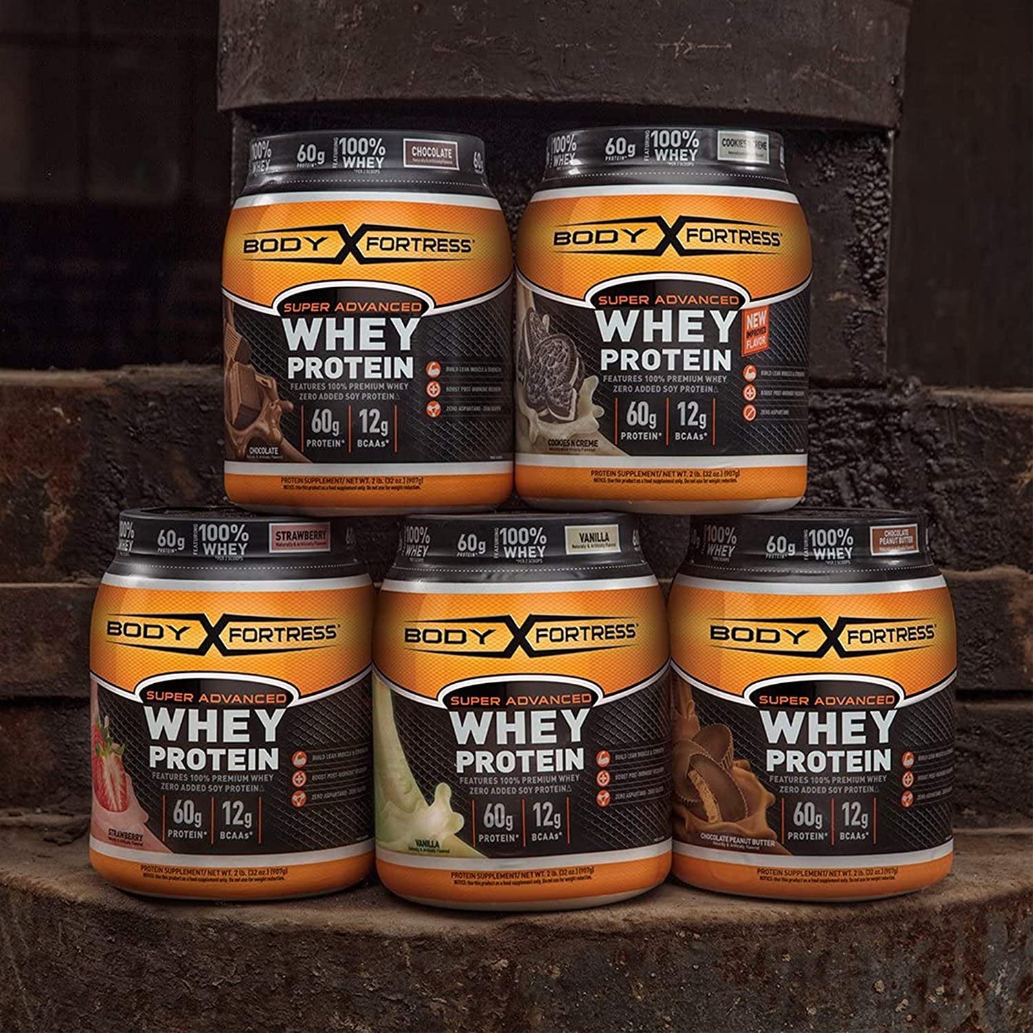 Body Fortress - Whey Protein Powder 5 Lb, Strawberry Flavor