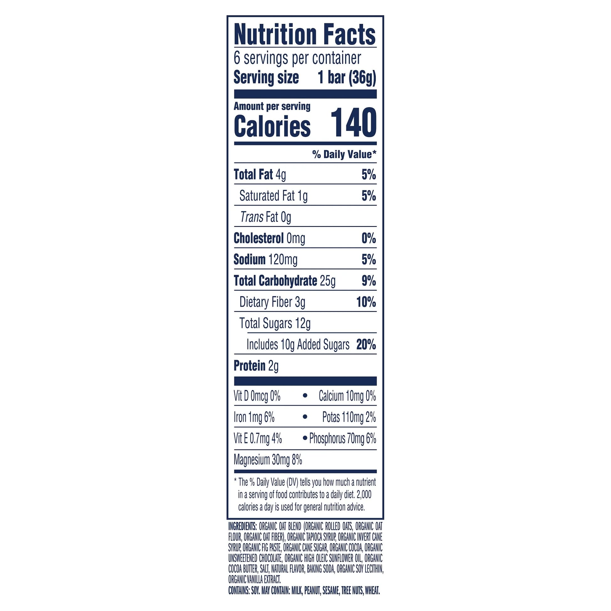 Clif - Chocolate Brownie Flavor Soft Baked Snack Bars, Organic Granola Bars, 6Ct