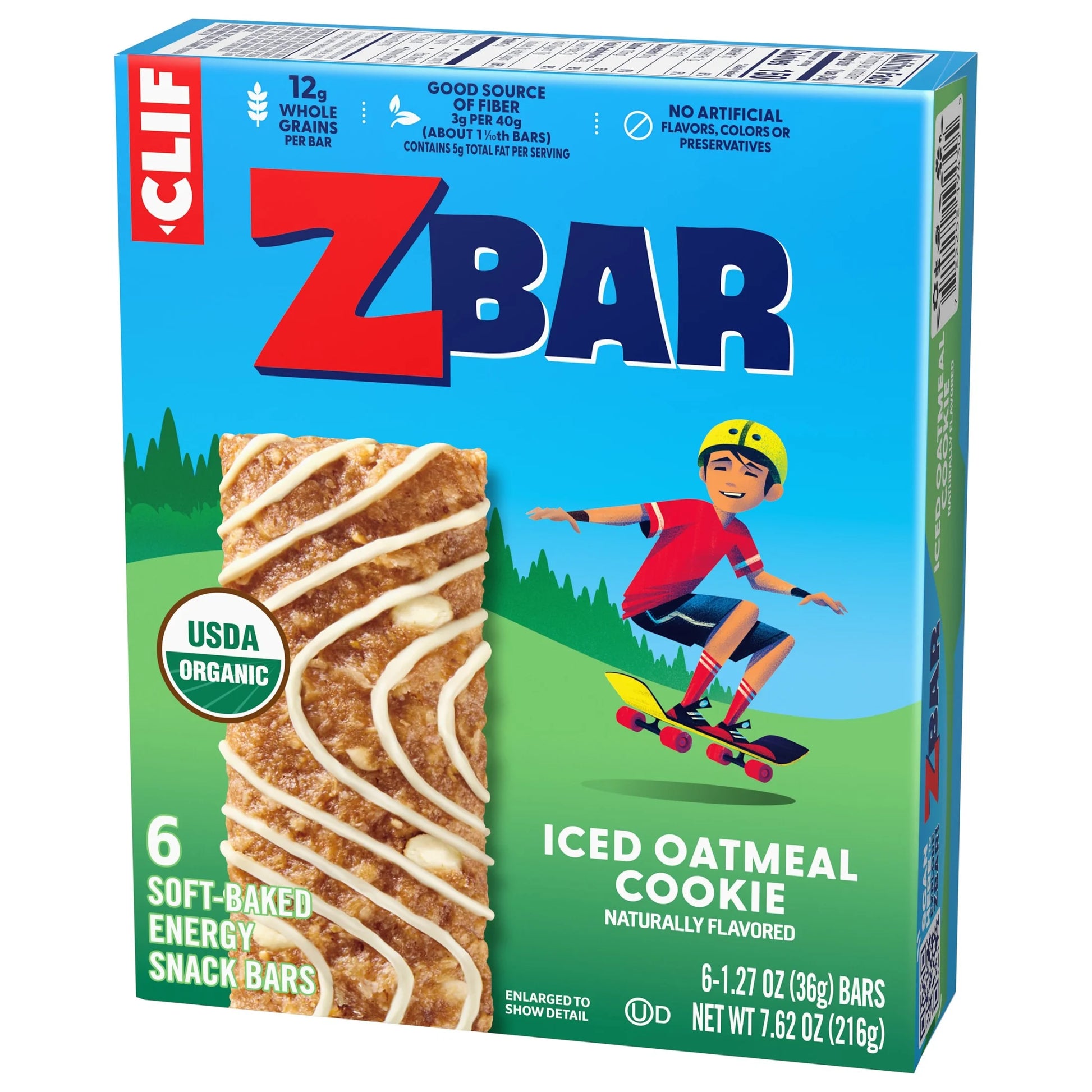 Clif - Iced Oatmeal Cookie Flavor Soft Baked Snack Bars, Organic Granola Bars, 6Ct