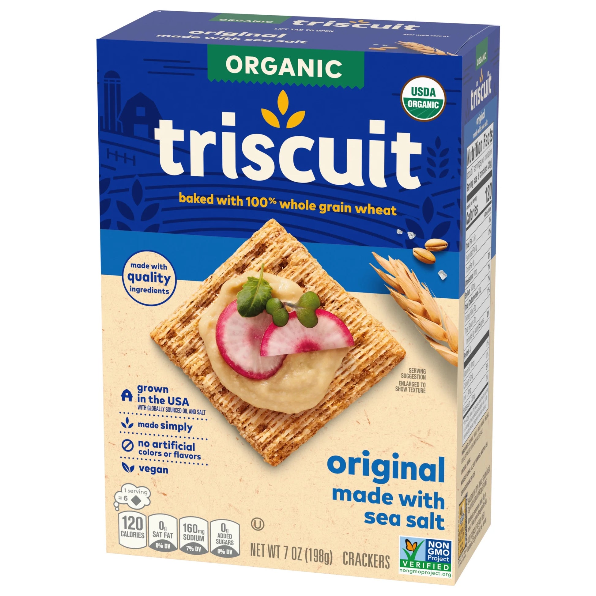 Triscuit - Organic Original Whole Grain Wheat Crackers, Organic Crackers, Vegan Snacks, 7 Oz