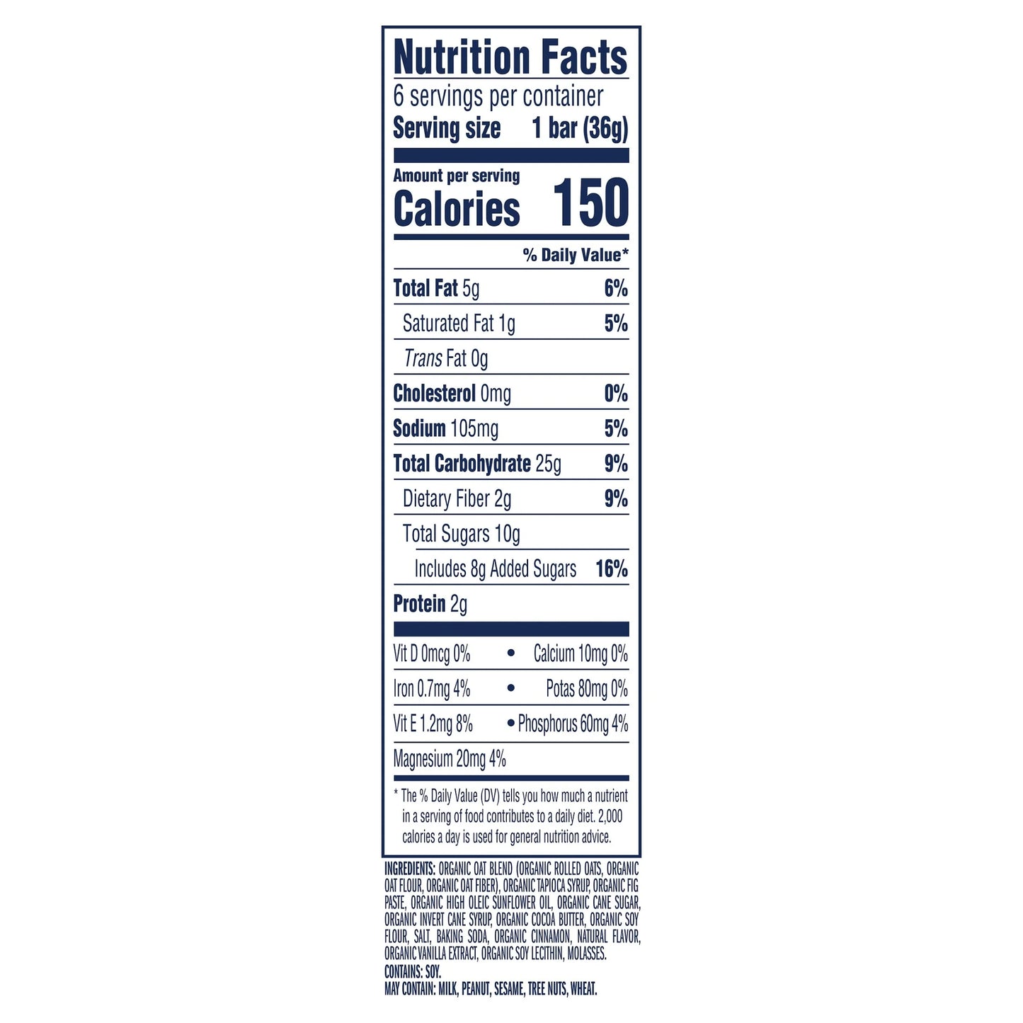 Clif - Iced Oatmeal Cookie Flavor Soft Baked Snack Bars, Organic Granola Bars, 6Ct