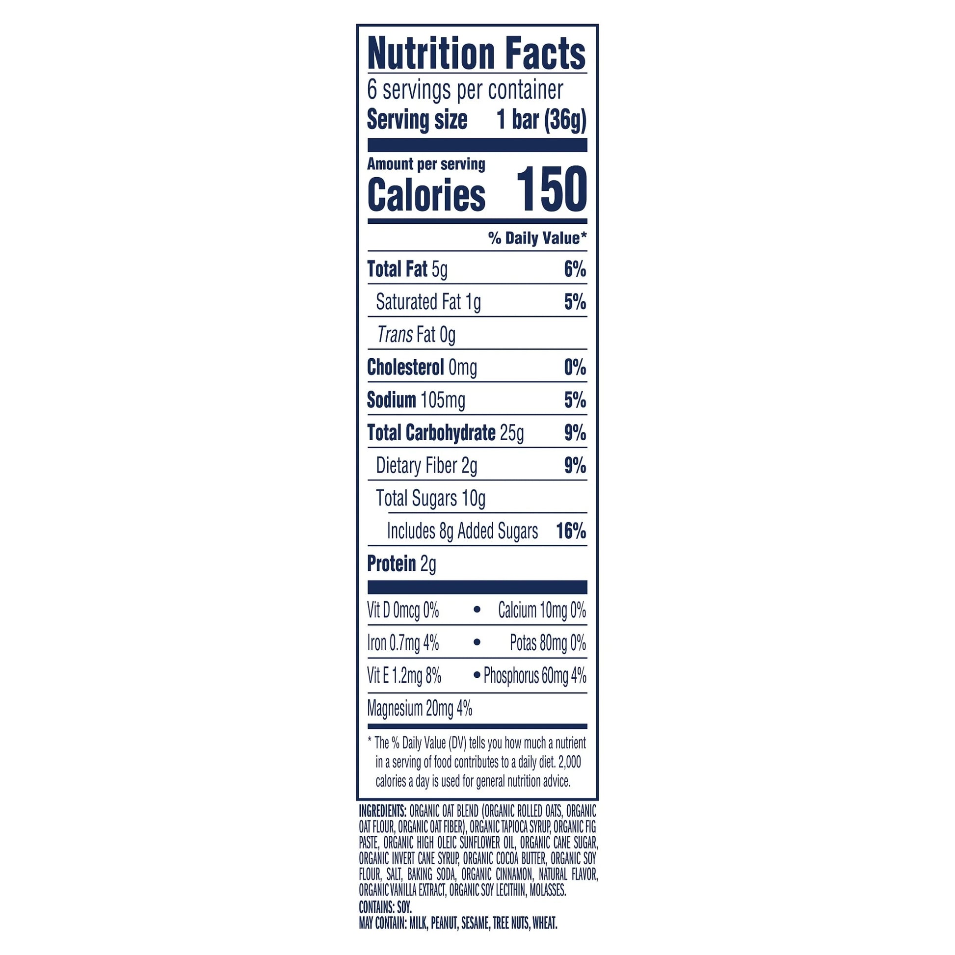 Clif - Iced Oatmeal Cookie Flavor Soft Baked Snack Bars, Organic Granola Bars, 6Ct