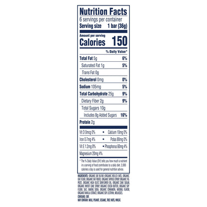 Clif - Iced Oatmeal Cookie Flavor Soft Baked Snack Bars, Organic Granola Bars, 6Ct