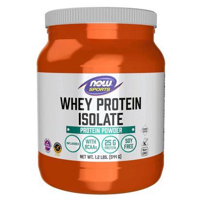 NOW Foods - Whey Protein Isolate, 25 G with Bcaas, Unflavored Powder, 1.2-Pound