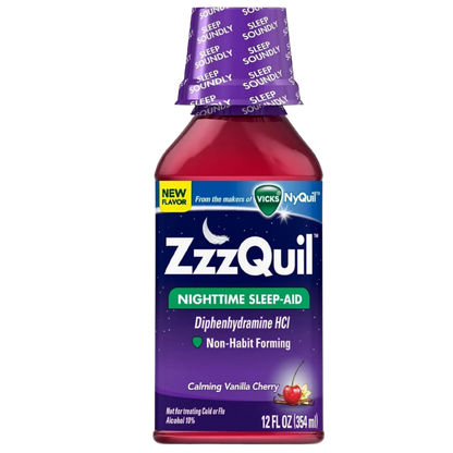 ZZZQuil - Nighttime Sleep-Aid, Calming Vanilla Cherry 12 Oz