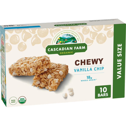 Cascadian Farm - Organic Vanilla Chip Chewy Granola Bars, Value Size, 10 Bars, 12.3 Oz.